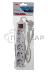 Сетевой удлинитель Buro BU-PS5.1/W 1.5м (5 розеток) белый (пакет ПЭ)