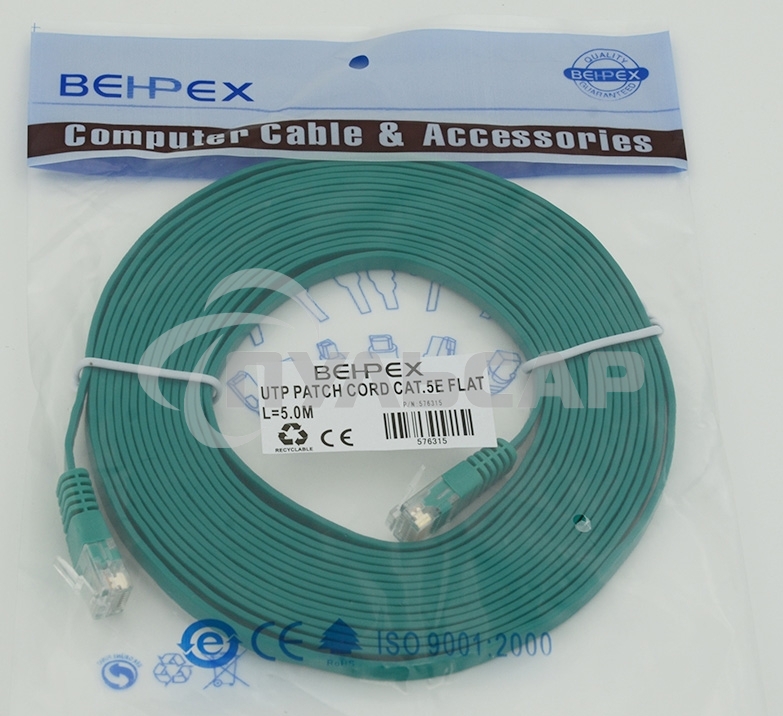 Патч-корд литой 5E Copper FLAT 5m