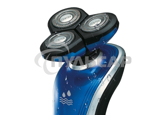 Электробритва Centek CT-2170 (синий) ротор 3D, влажное бритье, 3 плав.головки, 2-ные лезвия, до 50 мин раб