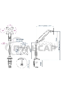 Кронштейн для мониторов Kromax OFFICE-8 черный, для LCD/LED мониторов 15