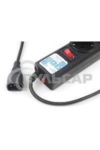 Сетевой фильтр Surge protector Power Cube 1.9m for conn. to UPS(C14) 5 outlets, 10A черный/графит