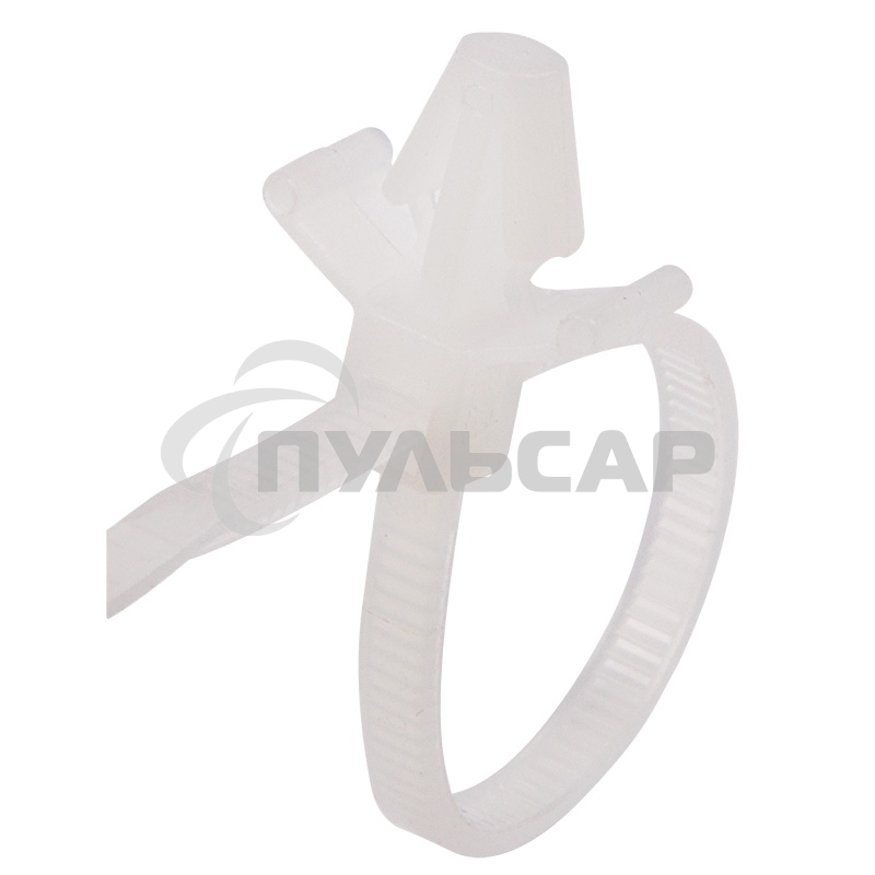 Хомут-стяжкa нейлоновая с крепежным пистоном Rexant 190x4,8 мм, ø3,2 мм, белая, упаковка 100 шт.