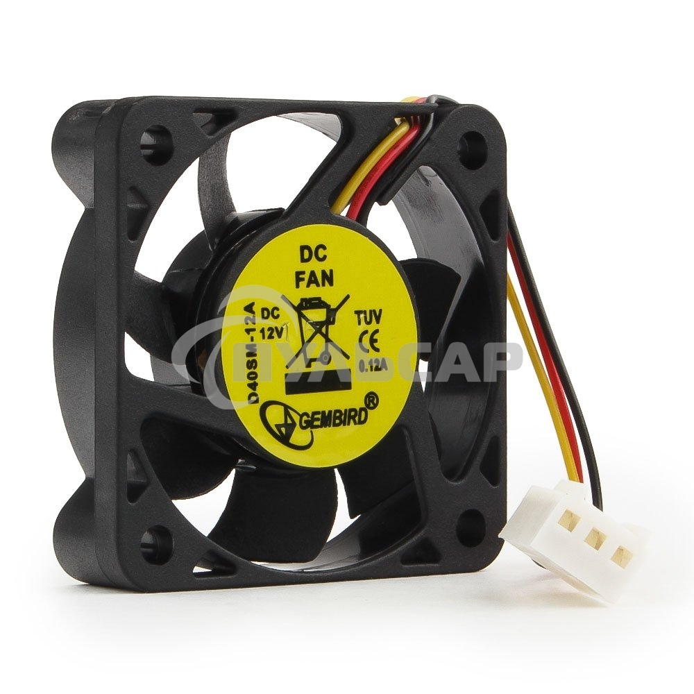 Вентилятор для корпуса Gembird D40SM-12A черный, 40 мм, 6000 об/мин, 25 дБ, 3 pin