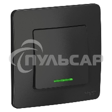 Выключатель 1-кл. СП BLANCA (сх.1) 10А 250В с подсветкой антрацит SchE BLNVS010116