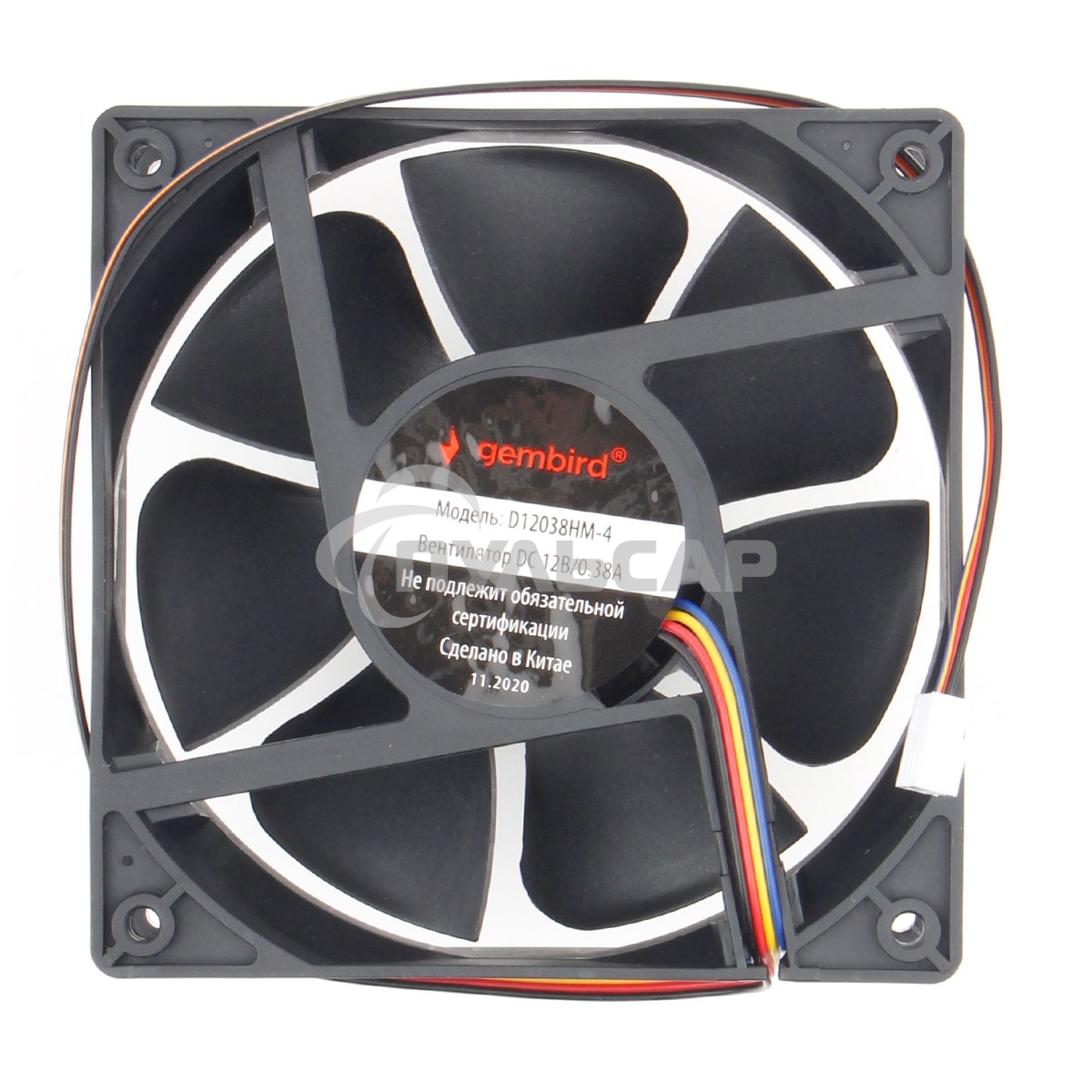 Вентилятор для корпуса Gembird 18660 черный, 120 мм, 2500 об/мин, 30 дБ, 4 pin