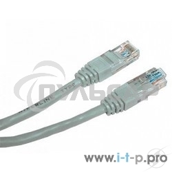 Патч-корд UTP Cablexpert кат.5e, 10м, литой, многожильный (серый)