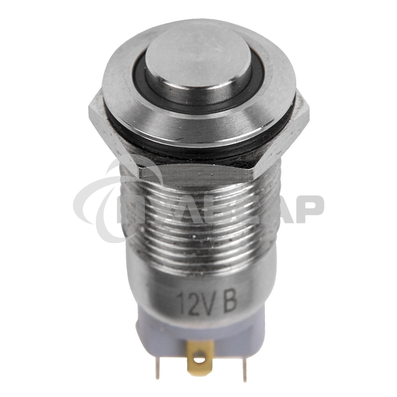 Кнопка антивандальная Ø12 12В Б/Фикс (2с) (ON)-OFF синяя Rexant