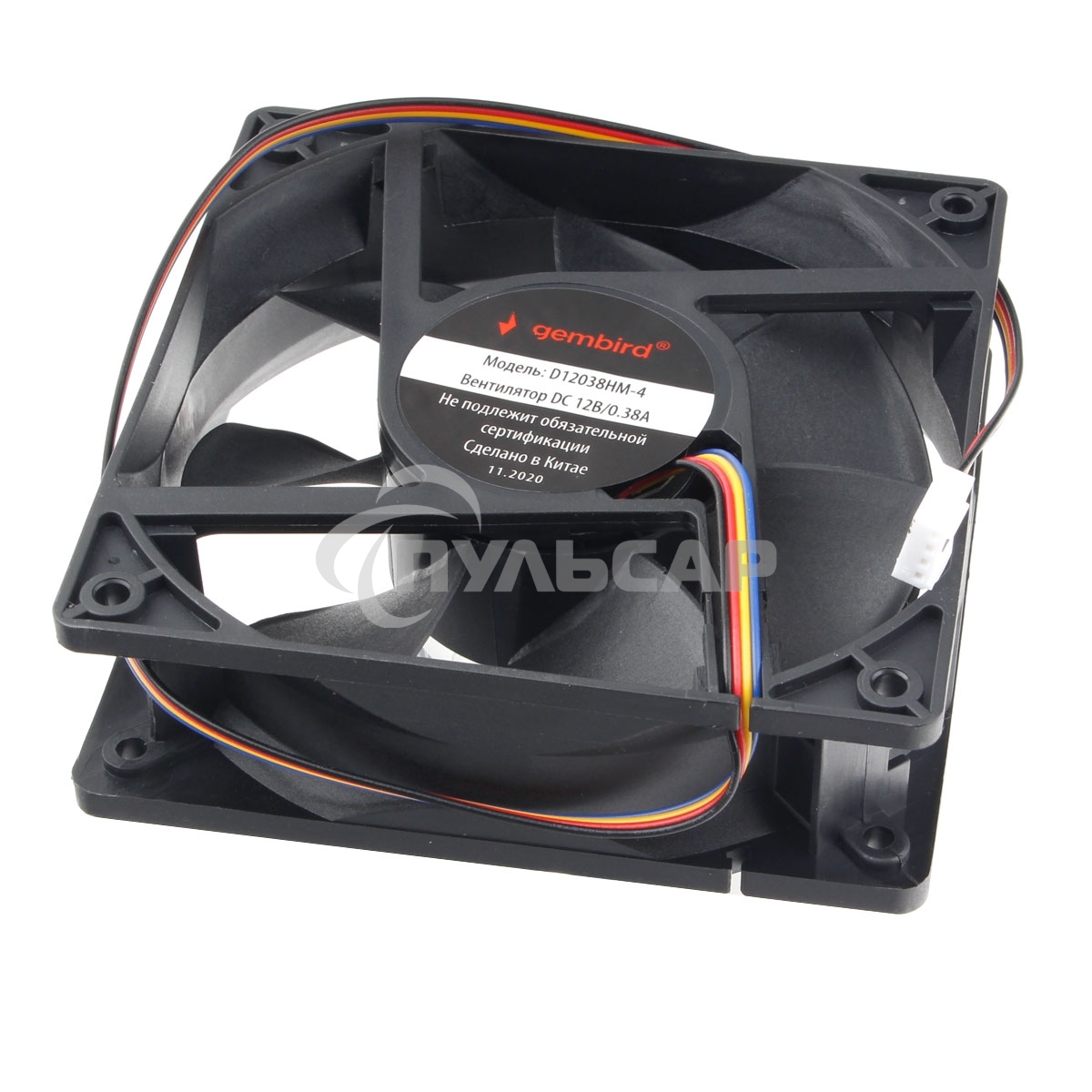 Вентилятор для корпуса Gembird 18660 черный, 120 мм, 2500 об/мин, 30 дБ, 4 pin