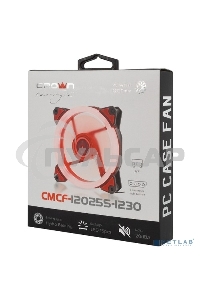 Вентилятор для корпуса Crown CMCF-12025S-1230 черный/красный, 120 мм, 1650 об/мин, 23 дБ, 3 pin