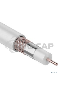 Кабель коаксиальный Rexant RG-6U+Cu, 75 Ом, Cu/Al/Cu, 64%, бухта 100 м, белый