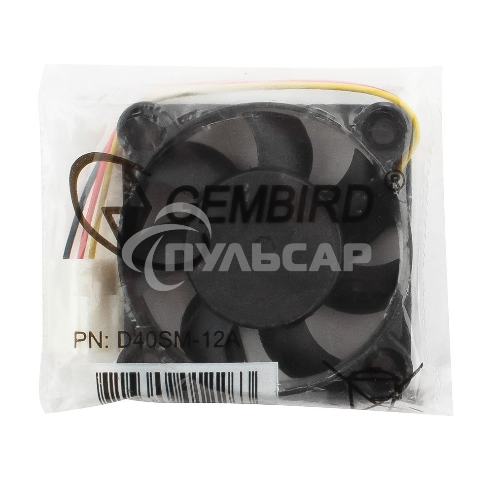 Вентилятор для корпуса Gembird D40SM-12A черный, 40 мм, 6000 об/мин, 25 дБ, 3 pin