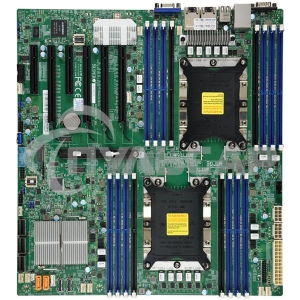 Материнская плата серверная Supermicro MBD-X11DPI-NT-B, LGA 3647, Intel C622, 16xDDR4 ECC/non-ECC, 1xM.2 PCIe 3.0 x4, 6xPCI-E 3.0 x16, 2x10Gb LAN, 4xUSB-A 3.2 Gen1, 2xUSB 2.0, 1xVGA, 1xDB9, E-ATX