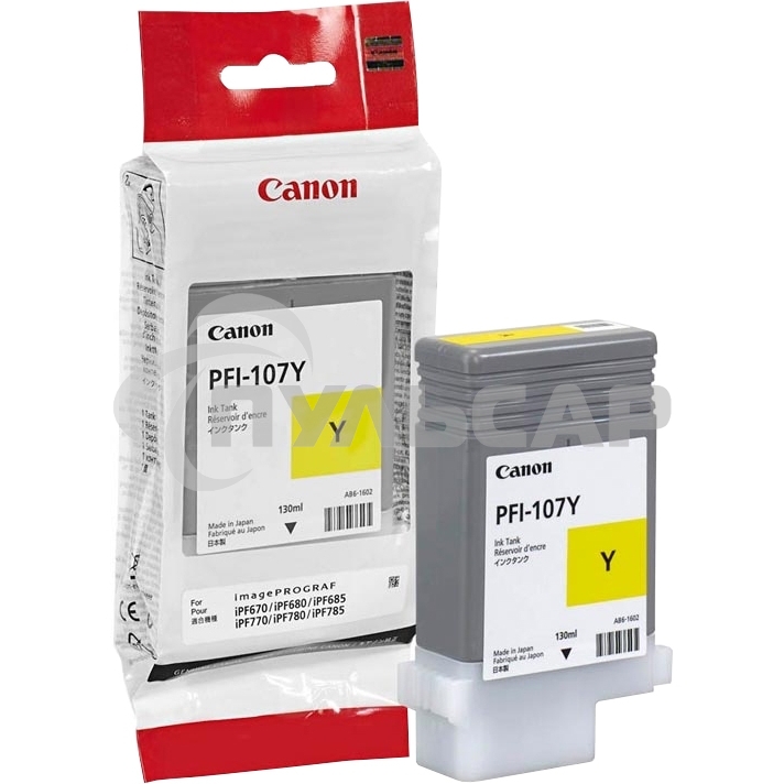 Картридж струйный Canon PFI-107Y (6708B001) желтый (130 мл) для Canon iP F680/685/780/785