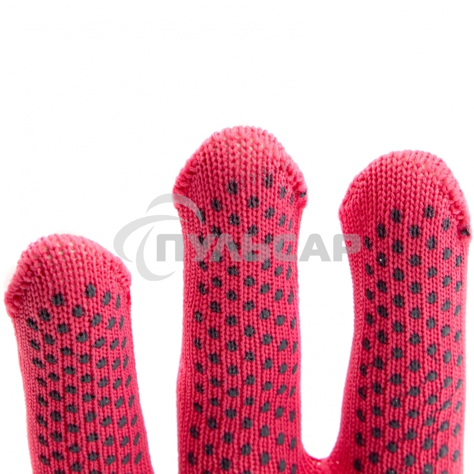 Перчатки из синтетической нити, ПВХ точка, 13 класс, 