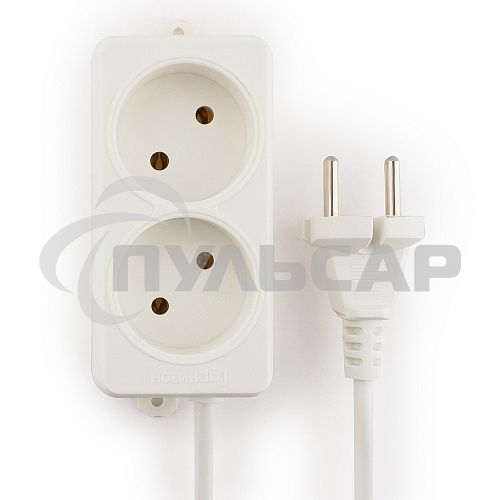 Сетевой фильтр Гарнизон EL-NL2-W-2, 2 розетки, допустимый ток 10А, длина 2м.