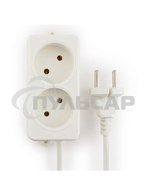 Сетевой фильтр Гарнизон EL-NL2-W-2, 2 розетки, допустимый ток 10А, длина 2м.