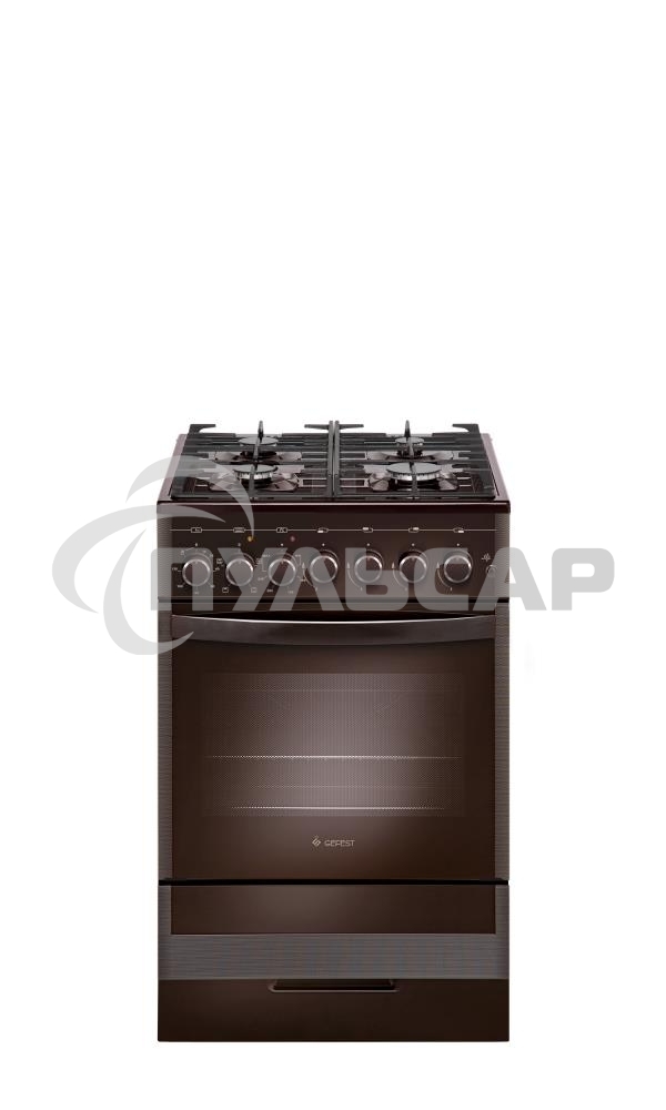 Плита комбинированная Gefest ПГЭ 5502-02 0045 коричневый, конфорок 4 газовых, духовка 55 л, 50 см x 85 см x 58.5 см
