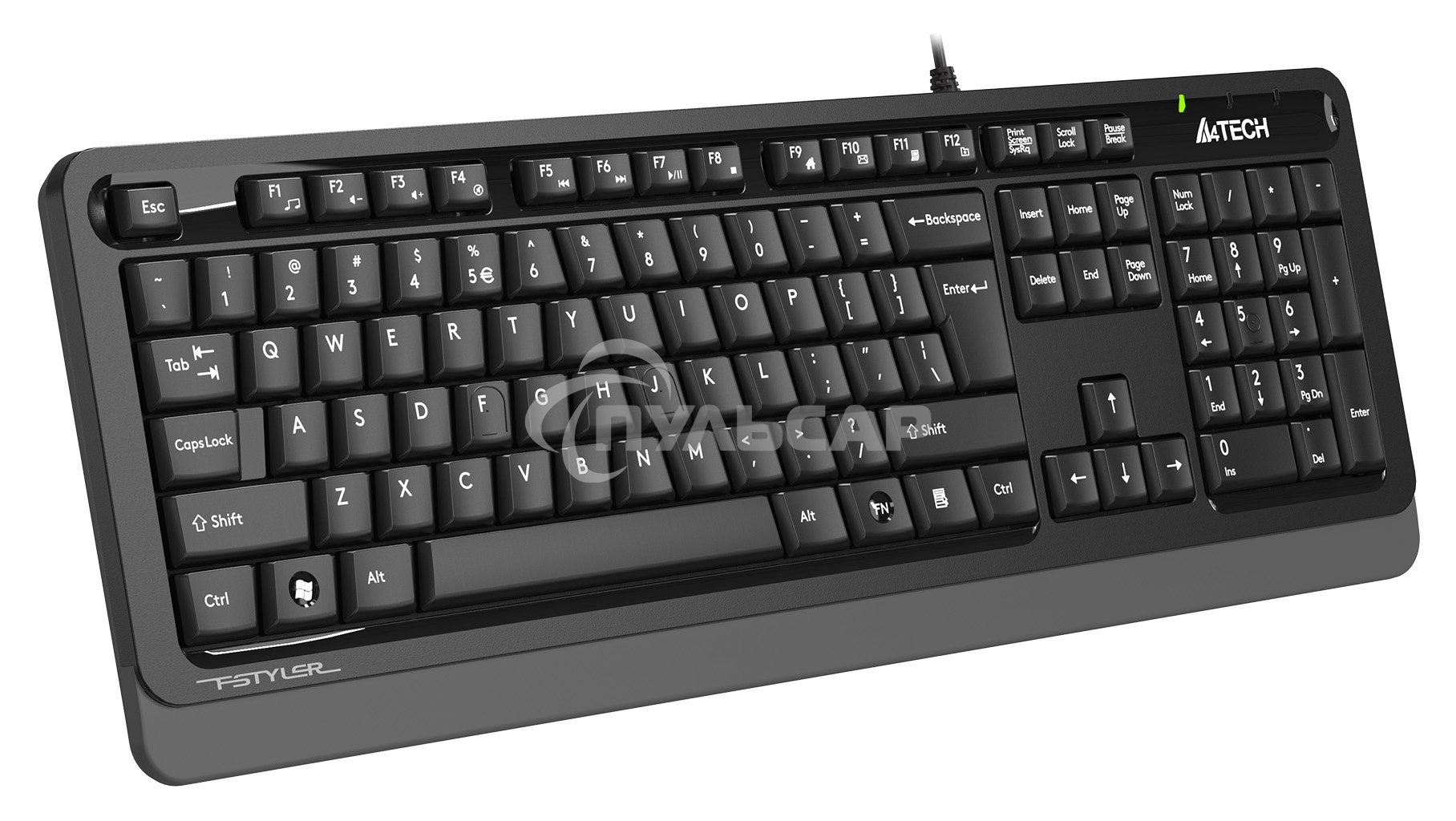 Клавиатура проводная A4Tech Fstyler FKS10, USB, черный/серый