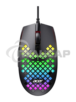 Мышь проводная Acer OMW134 черный, 3200 dpi, USB, кнопки - 6