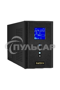 Источник бесперебойного питания ExeGate SineTower SN-1500.LCD.AVR.2SH.1C13.USB 1500VA/1200W, чистая синусоида, LCD дисплей, AVR, 2*Schuko+1*C13, USB, линейно-интерактивный, черный