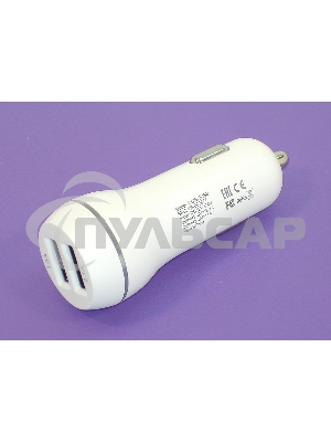 Автомобильное зарядное устройство AMPERIN CCW2USB USB 1 DC 5V/2.1A USB 2 5V/1A белый