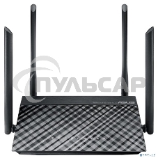 Маршрутизатор беспроводной Asus RT-AC1200 10/100BASE-TX черный (Dual Band)