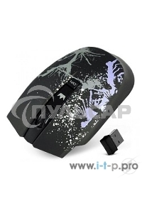 Мышь беспроводная Crown CMM-930W черный, 1600 dpi, радиоканал, USB, кнопки - 4