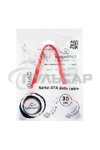 Кабель интерфейсный SATAIII Cablexpert CC-SATAM-DATA-0.3M, 30см, 7pin/7pin, защелка, пакет