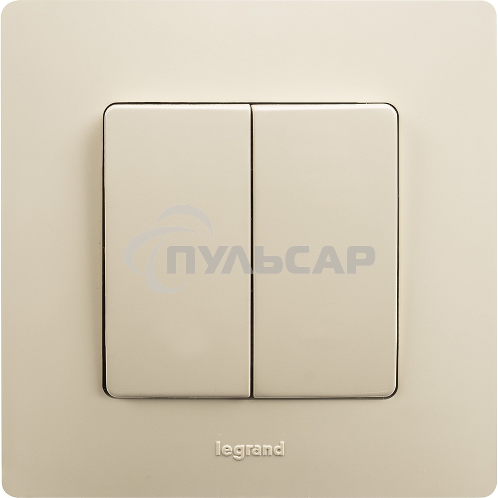 Механизм выключателя 2-кл. СП Etika 10АX безвинт. зажимы сл. кость Leg 672302