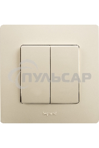 Механизм выключателя 2-кл. СП Etika 10АX безвинт. зажимы сл. кость Leg 672302