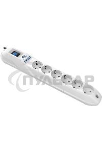 Сетевой фильтр ZIS Pilot GL 6 розеток (5 евро + 1 без заземления) 7м 10A/2.2kVt
