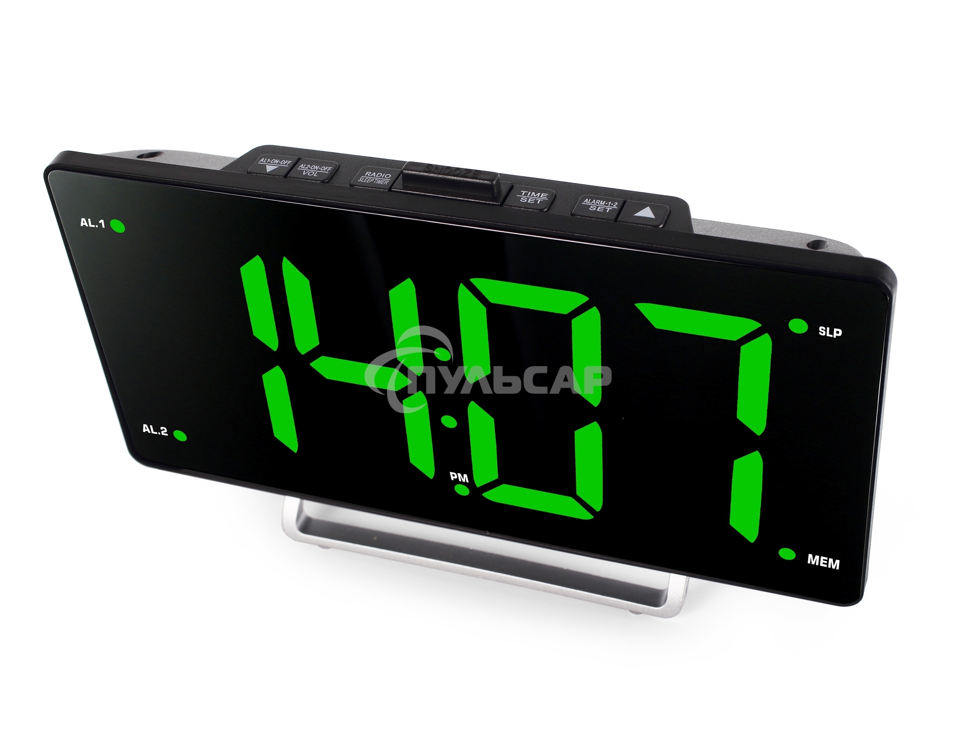 Радиобудильник Hyundai H-RCL246 черный LCD подсв:зеленая часы:цифровые FM