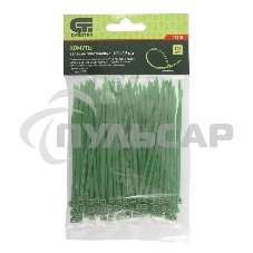 Хомуты Сибртех 100 х 2,5 мм, пластиковые, зеленые, 100 шт.