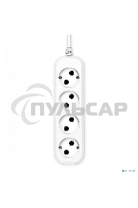 Сетевой удлинитель Buro BU-PSL4.3/W 3м (4 розетки) белый (пакет ПЭ)