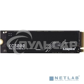 Накопитель SSD Kingston KC3000, 4Tb, PCIe 4.0 x4, M.2 2280, NVMe, R/W 7000/7000, с радиатором