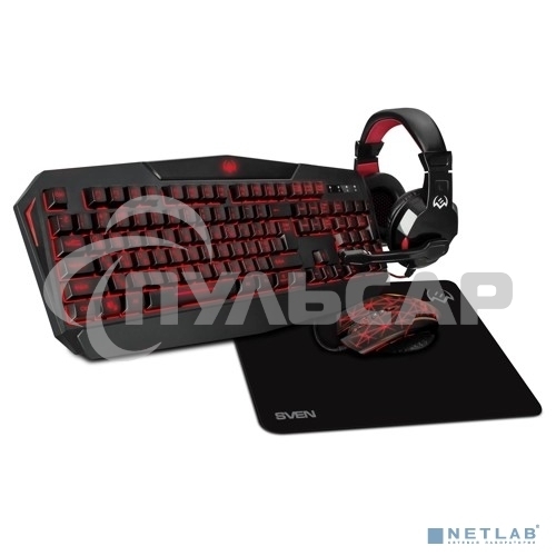 Игровой комплект SVEN GS-4300 клавиатура+мышь+гарнитура+коврик