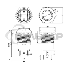 Кнопка антивандальная Ø12 12В Б/Фикс (4с) (ON)-OFF красная Rexant