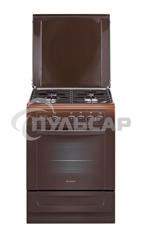 Плита газовая Gefest ПГ 6100-03 0001 коричневый, конфорок 4 шт, духовка 52 л, 60 см x 85 см x 60 см