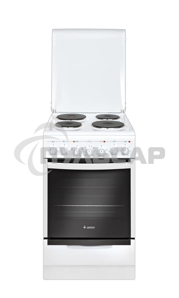 Плита электрическая Gefest 5140-02 0037 белый, конфорок 4 электрических, духовка 60 л, 50 см x 85 см x 58.5 см