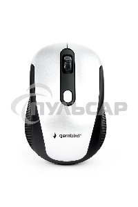 Мышь беспроводная Gembird MUSW-420-4 серебристый, 1600 dpi, радиоканал, USB, кнопки - 4