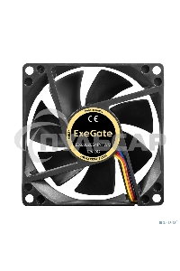 Вентилятор для корпуса ExeGate EX08025S4P-PWM черный, 80 мм, 2300 об/мин, 23 дБ, 4 pin
