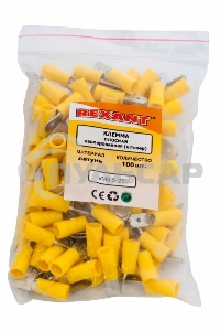 Клемма плоская изолированная штекер 6.3 мм 4-6 мм² (РПи-п 6.0-(6.3)) желтая Rexant