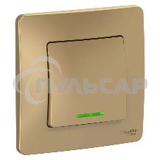 Выключатель 1-кл. СП BLANCA (сх.1) 10А 250В с подсветкой титан SchE BLNVS010114