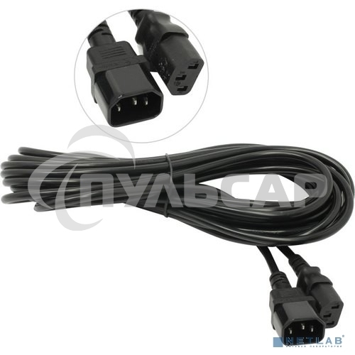 Кабель монитор-компьютер (UPS->уст-во) ExeGate Power EC-10P (С13->С14) VDE-250V-3*1,00-CU, 10A, 10м