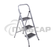 Стремянка стальная КЛАСС ПЛЮС, 3 ШИРОКИЕ СТУПЕНИ 20х30 см, верхняя площадка 69 см, до 120 кг, 123303