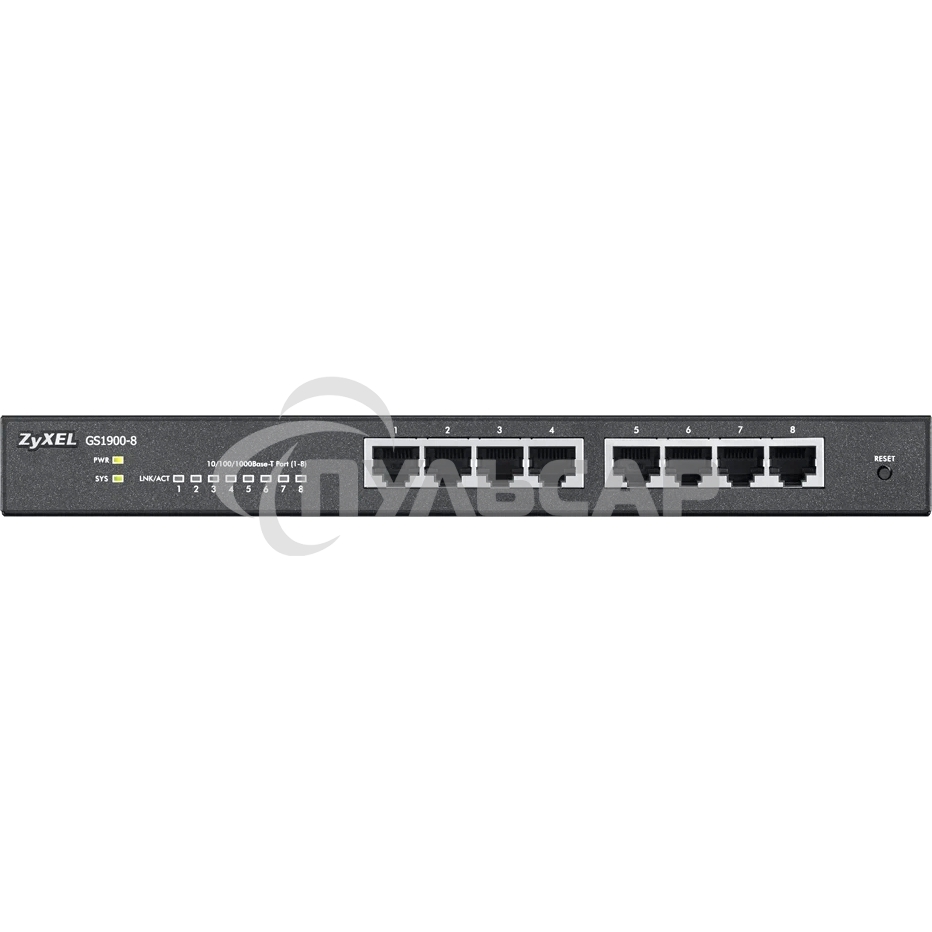 Коммутатор Smart L2 Zyxel GS1900-8, 8xGE, настольный, бесшумный