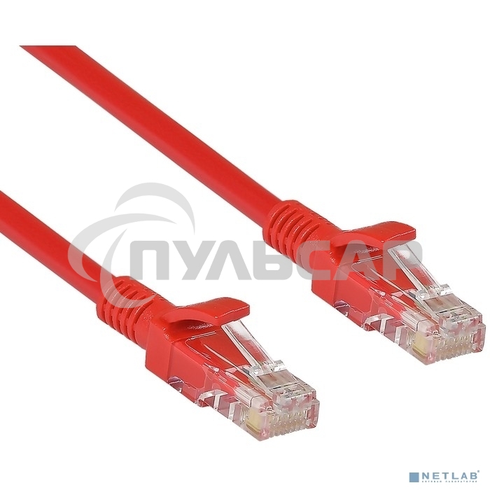 Патч-корд UTP кат. 5e, 3м ExeGate красный