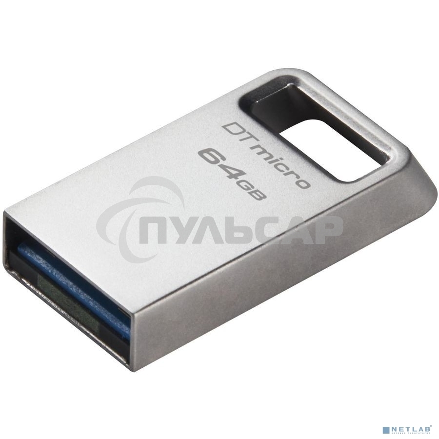 Флешка USB Kingston 64 Gb DataTraveler Micro DTMC3G2/64 Gb USB 3.0 серебристый