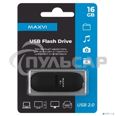 Флешка USB Maxvi SF black (FD16GBUSB20C10SF), 16Gb, USB 2.0, R/W 30/10, черный