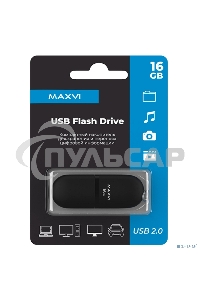 Флешка USB Maxvi SF black (FD16GBUSB20C10SF), 16Gb, USB 2.0, R/W 30/10, черный